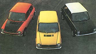 Аутобьянки А-112 (слева направо): Абарт, Стандарт, Элегант